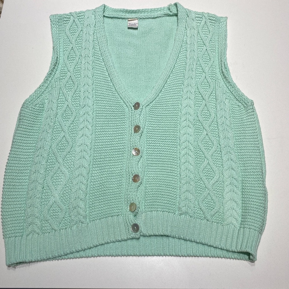 Twik by Simons Pastel green vest with buttons